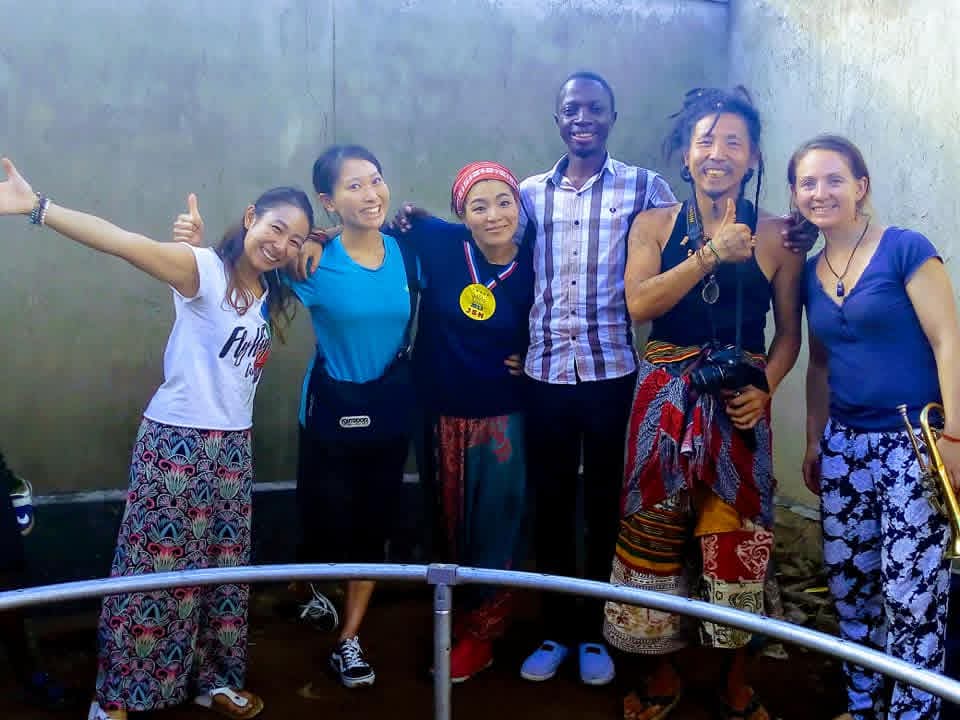 International volunteers with Freddie at Saved By Music Foundation